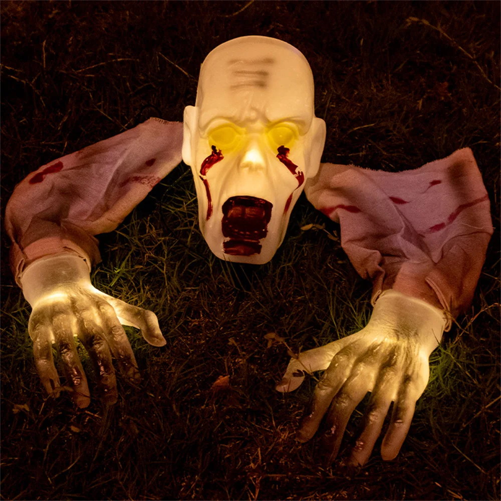 

Halloween Electric Crawling Ghost Glowing Sounding Ghost With Horror Sound Haunted House Prop Halloween Outdoor Yard Decorations