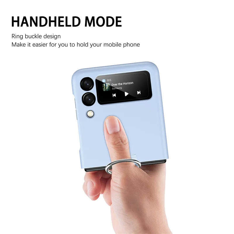 For Samsung Galaxy Z Flip3 zflip4 Case Light And Thin Shockproof Belt Ring zflip3 Z Flip 4 5g Luxury Scrub Skin Back Shell Cover