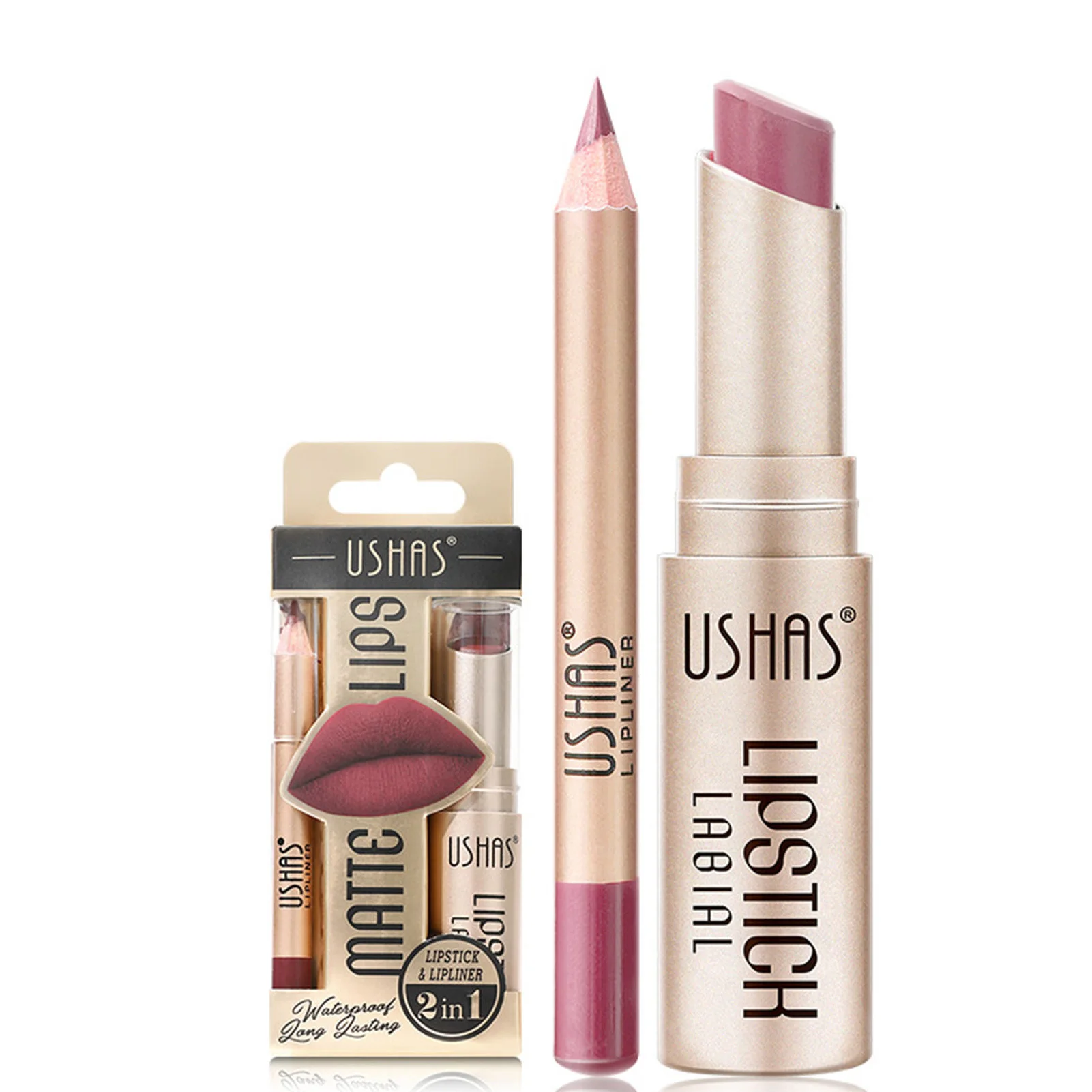 

Matte Lip Liner & Lip Gloss Set Smooth Soft Rich Colors Quick-Drying Lip Makeup for Birthday Valentine's Day Gift