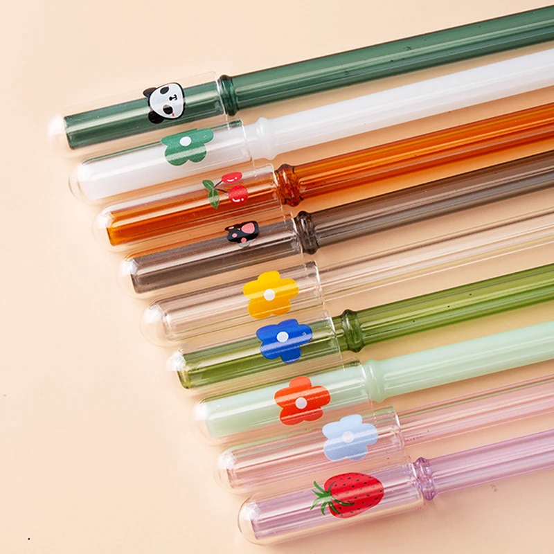

1PC Cartoon Reusable Glass Straw Covers for Drinking Straw Tips Cap for 12mm Stainless Steel Straws Glass Straws Lids Cap