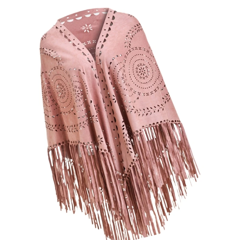 Пончо с шалью и кисточками теплый шарф большая накидка для модного многослойного