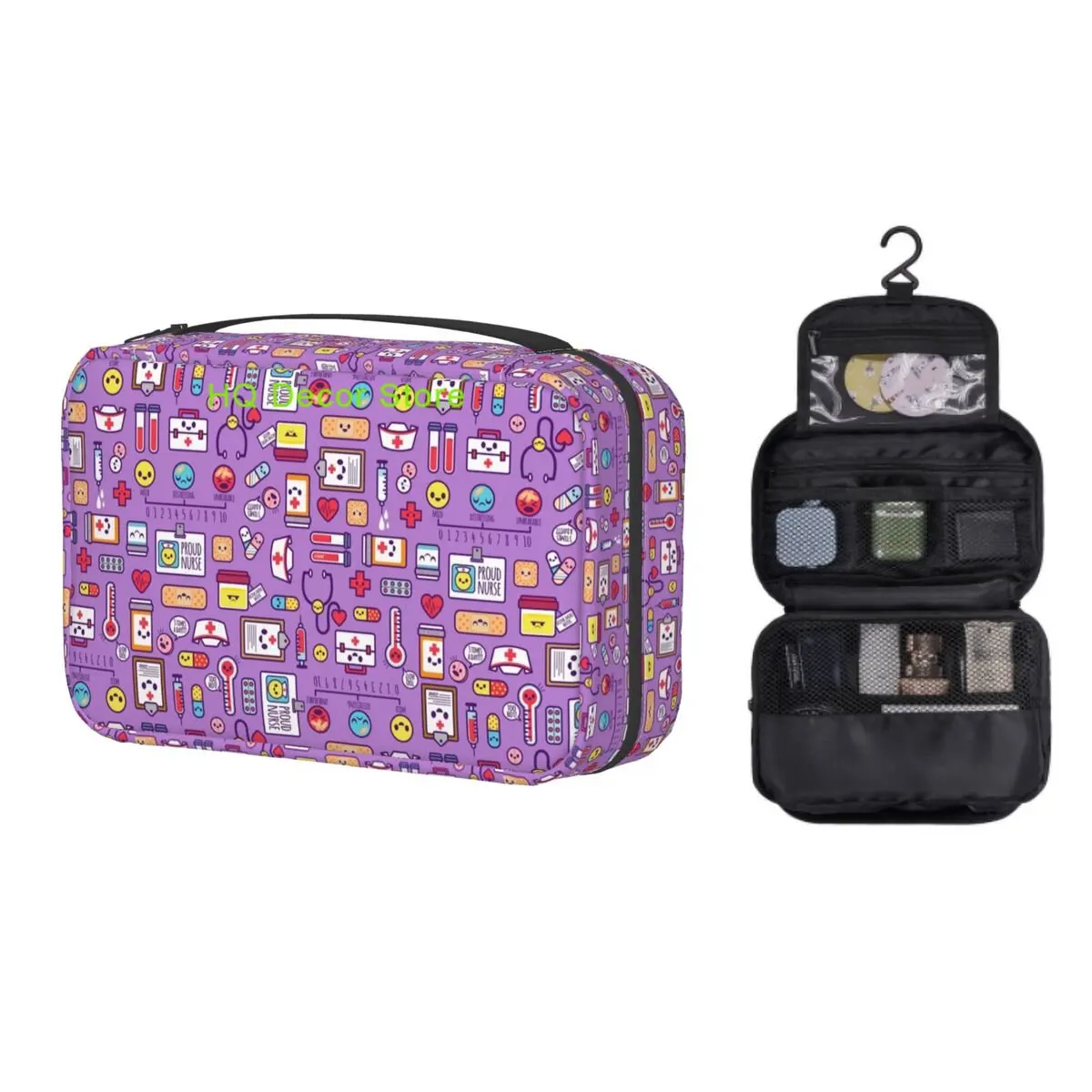 

Proud To Be A Nurse Travel Cosmetic Bag for Women Health Care Nursing Makeup Toiletry Organizer Ladies Beauty Storage Dopp Kit