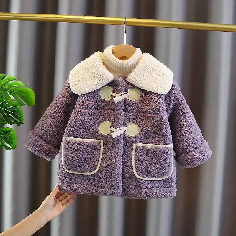 Купи Winter Newborn Baby Girls Coat Warm Children Thicken Outwears Kids Clothing with 2 Pockets 0-5Y за 1,327 рублей в магазине AliExpress