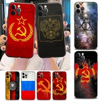 russia flag coat of arms phone case for iphone 11 12 13 pro max 7 8 se xr xs max 5 5s 6 6s plus case cover