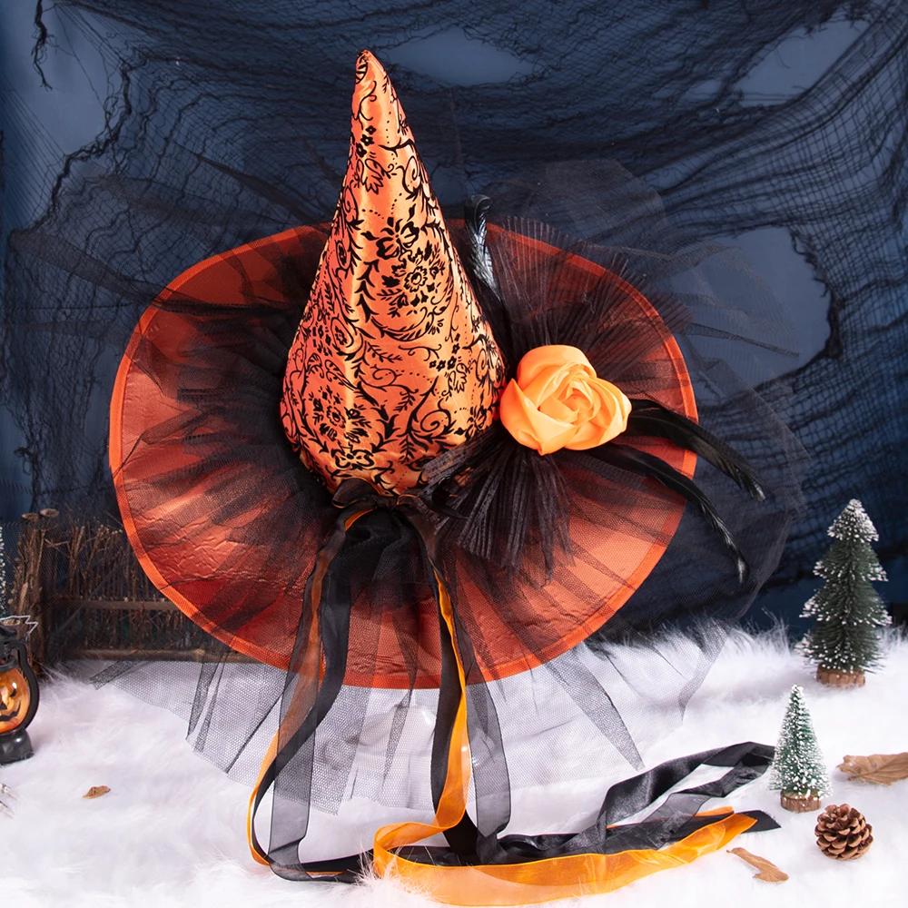 Шляпа ведьмы Хэллоуин декоративная шапка реквизит для взрослых и детей косплей