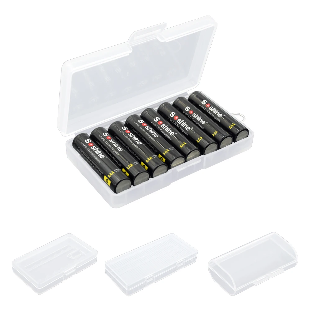

2 4 8 Slots Hard Plastic Battery Storage Boxes Case AA AAA Battery Holder Container Box With Clips For 2 4 8x AA/AAA Batteries