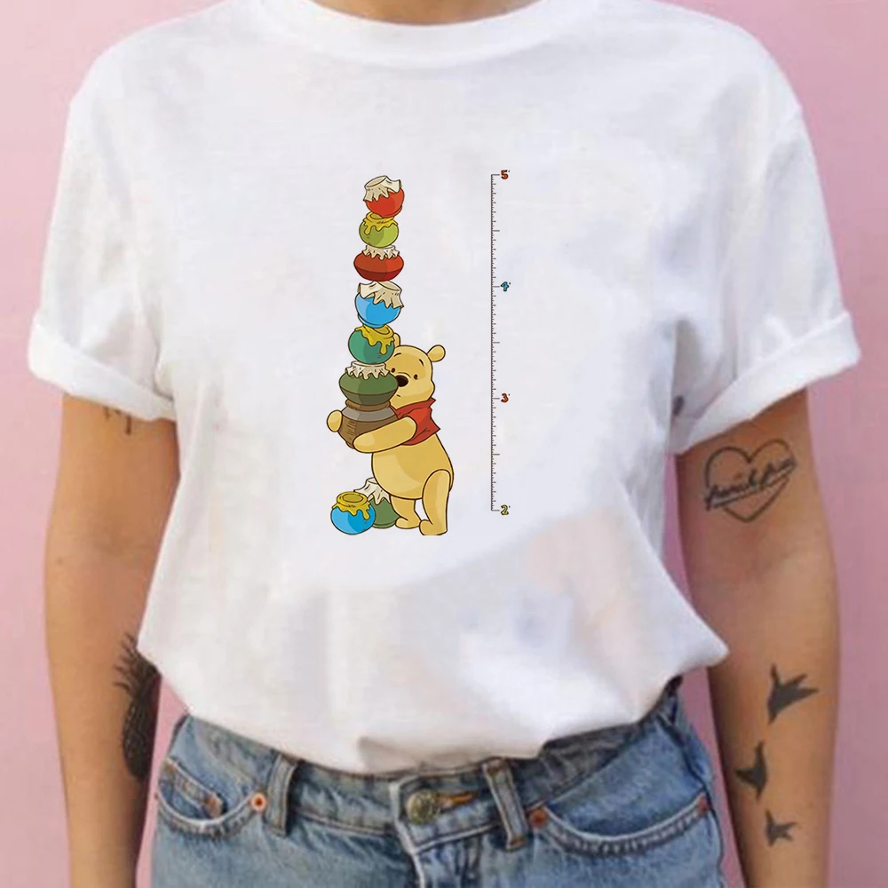 

Winnie The Pooh Cartoon Girl T Shirt Novelty Design Casual Female Tops Cute Girl Tee New Harajuku Summer Fashion Women T-Shirt