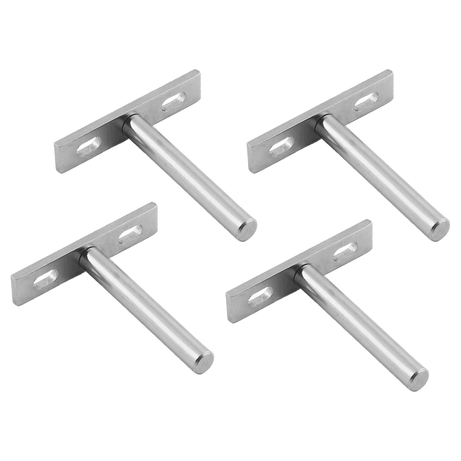 

4pcs Support Concealed DIY Decoration Heavy Duty Iron Cabinet Furniture Matte Black Single Layer T Shape Shelf Bracket Floating