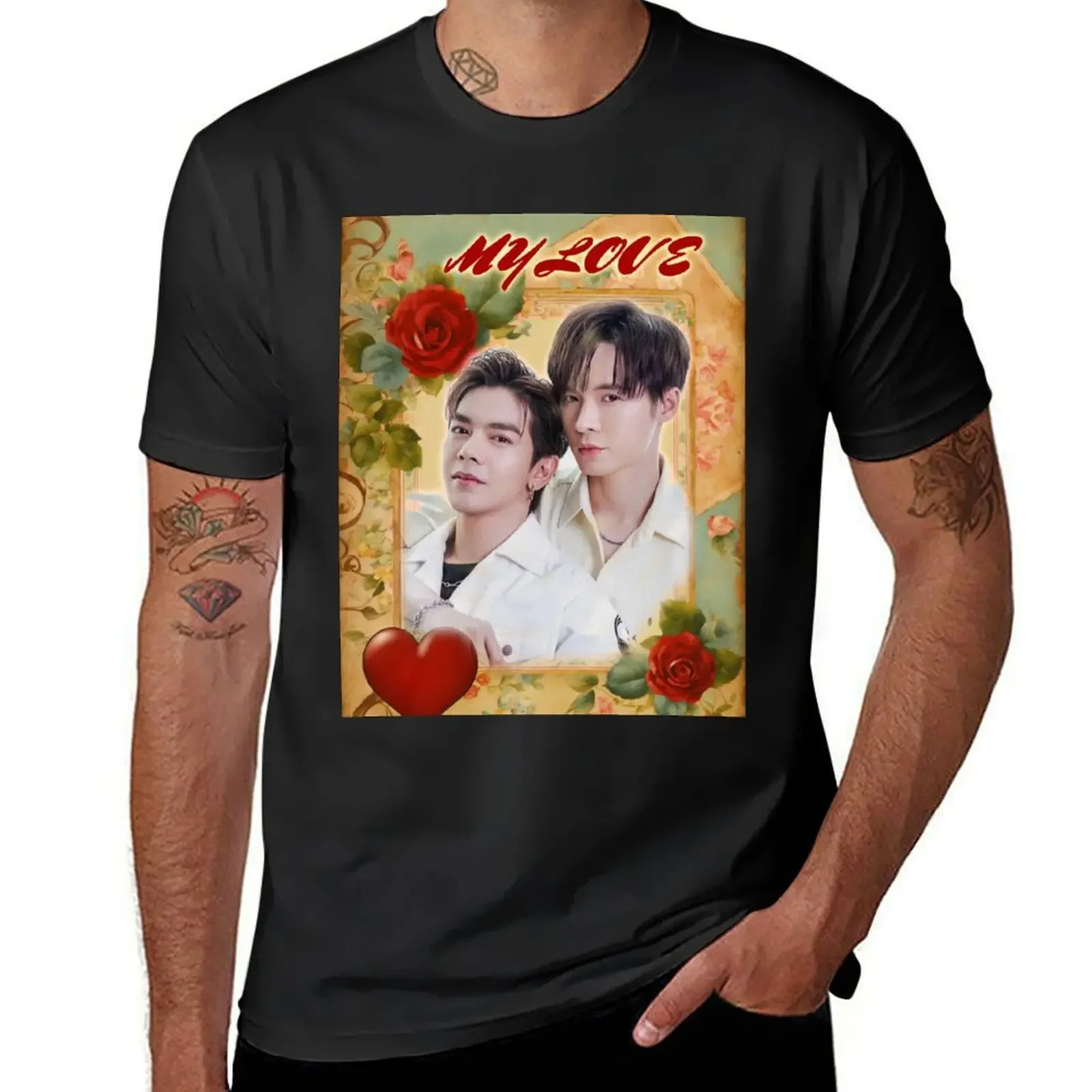 Мужская футболка с надписью MY LOVE