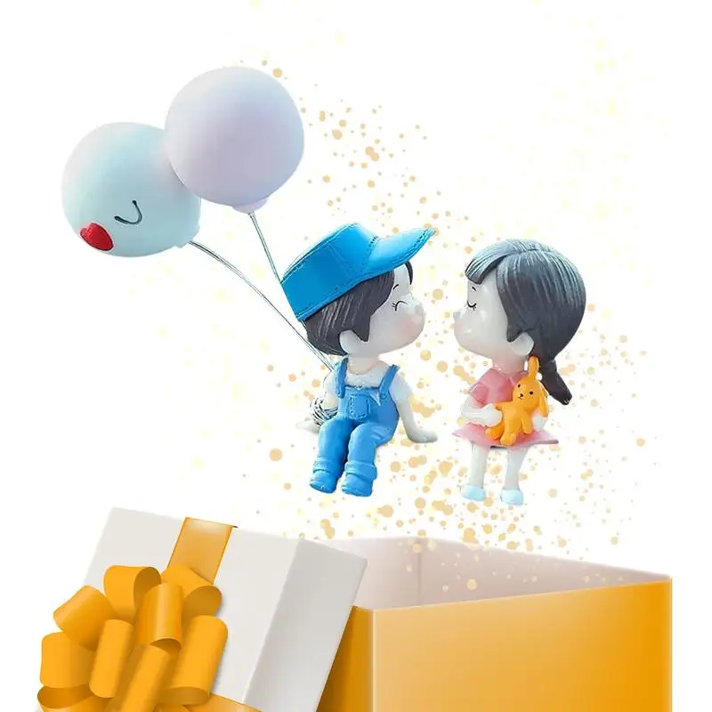 

Couple Figure Car Interior Ornament Resin Couple Cute Ornaments Cartoon Car Dashboard Decorations Home Office Ornaments