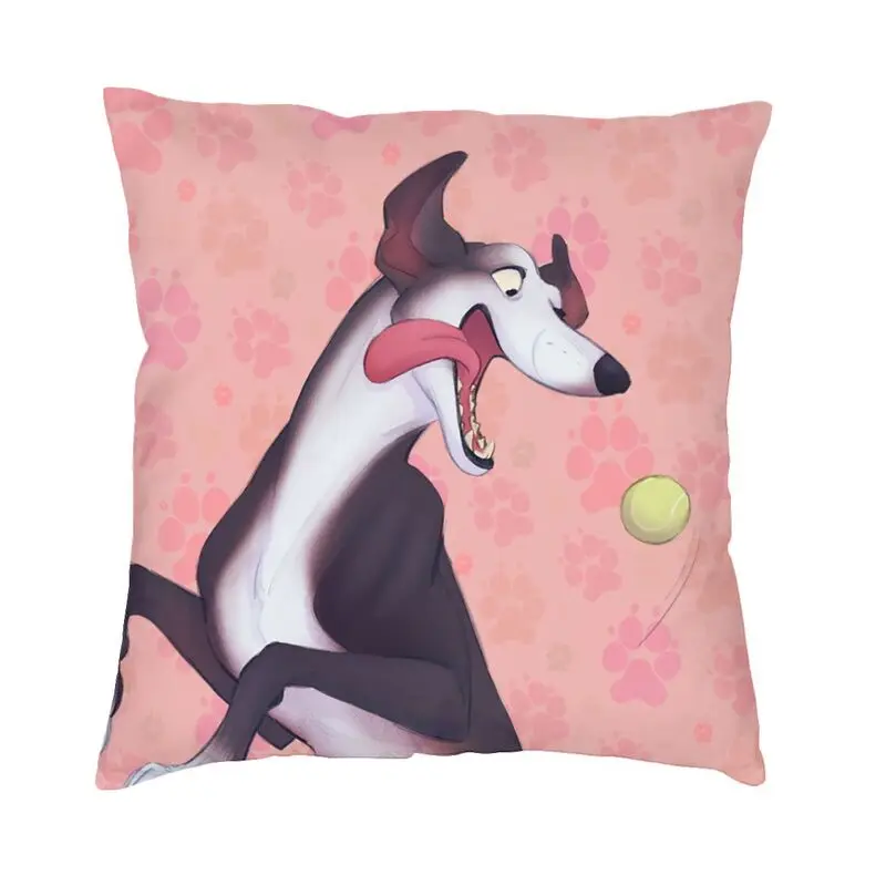 Greyhound Throw Pillow Covers Home Decor Modern Whippet Sihthound Dog Cushions for Sofa Square Outdoor Cushion Pillowcase