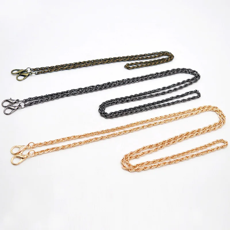20pcs/lot 60cm Metal Chain Handle with Buckle for Handbag Purse DIY Handles Clasps Shoulder Straps Bag Parts Accessories