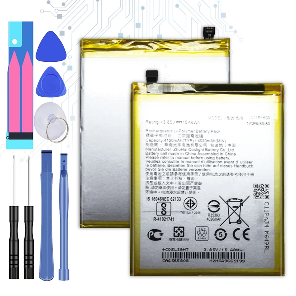 Для ASUS C11P1609 Аккумулятор для Zenfone 3 Zenfone3 Max 5 дюйма ZC553KL X00DDA 4 Zenfone4 2 ZC520KL X00HD 4120 мАч -