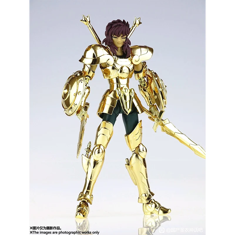

Saint Seiya Dohko MST Libra Saint Cloth Fighter Myth EXM Libra with Purple Dragon Head 24K Gold toy