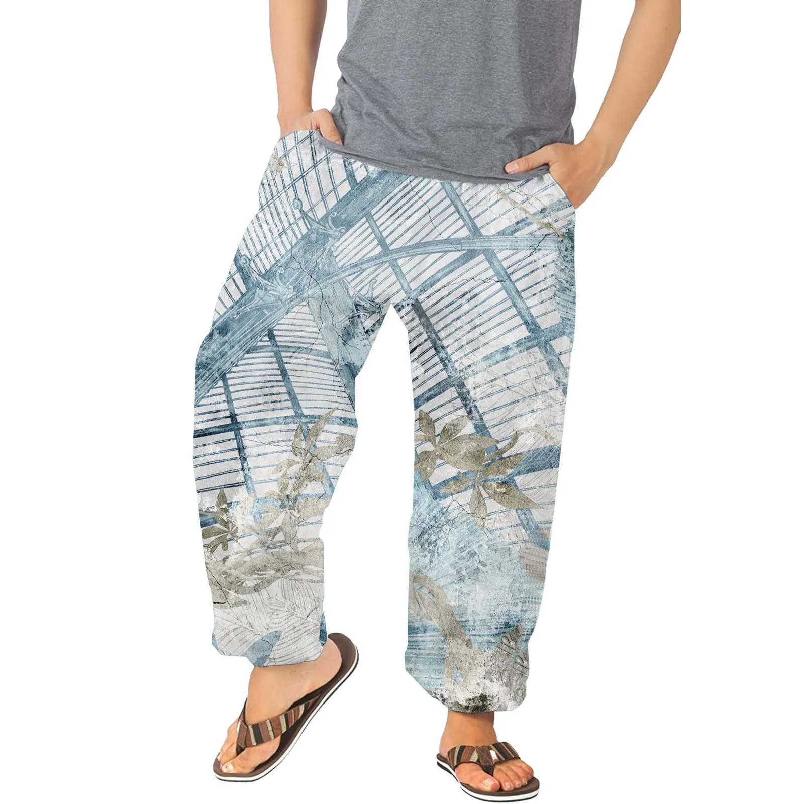 

Мужские брюки для малышей из пенопласта, повседневные универсальные свободные брюки с принтом, модные пляжные брюки с карманами