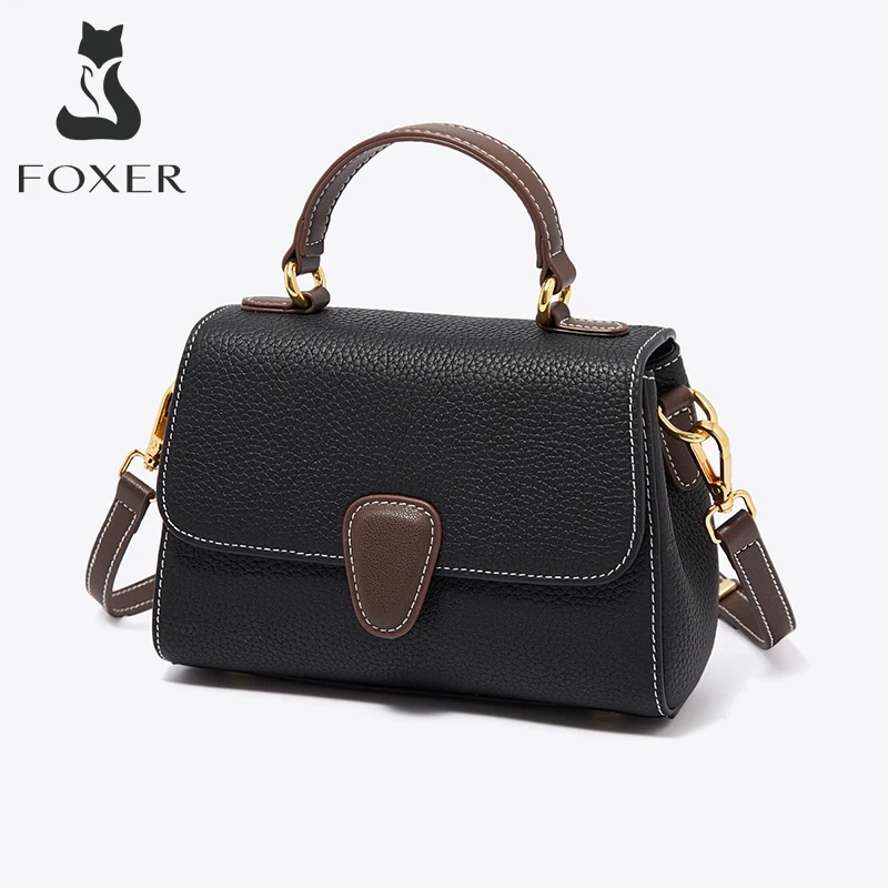 FOXER Business Lady Elegant Genuine Leather Handbag Large Capacity Commuter Tote For Women's Top Quality Shoulder Crossbody Bags