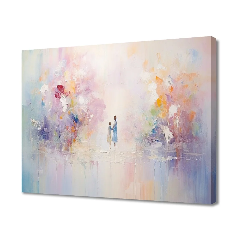 

Forbeauty абстрактный розовый фон мама ребенок рамка галерея Холст Картина красочная ваза античный для украшения дома