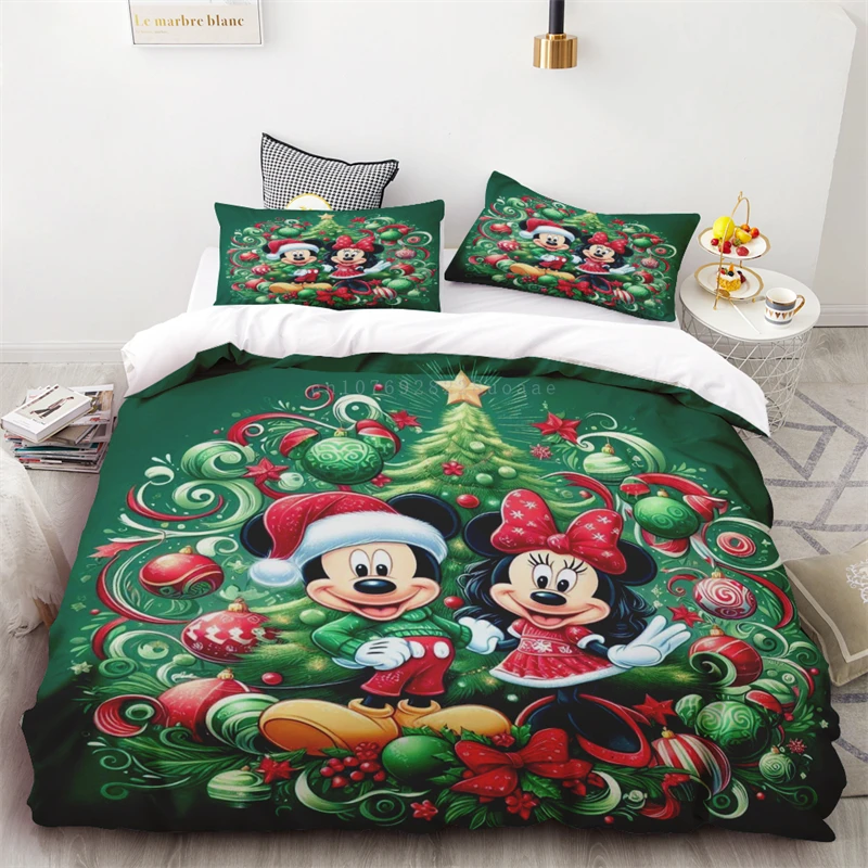 Пододеяльник с рождественским рисунком Микки и Минни пододеяльник 3d принтом