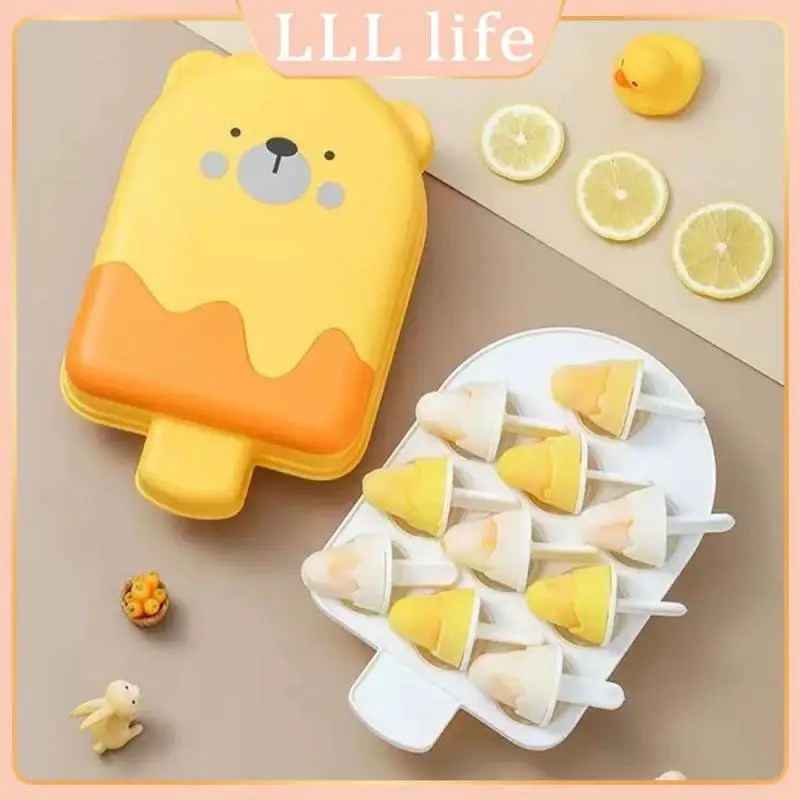 

Hygienic With Dust Cover Ice Mold Cartoon Ice Mould Environmentally Friendly Pp Diy Moulds Ice Cream Container Cute Smooth Edge