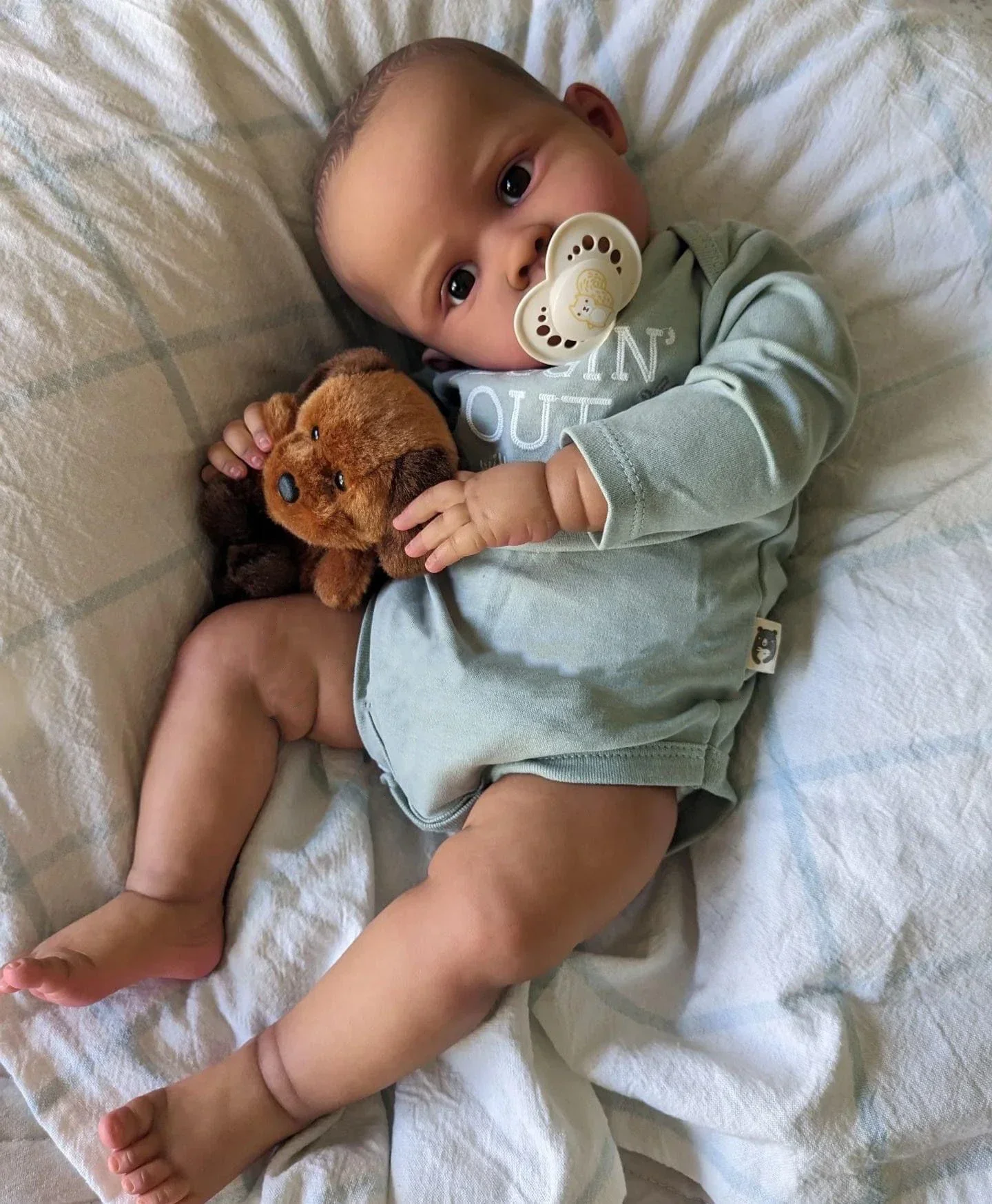 Кукла реборн NPK 20 дюймов темно-коричневая кожа Реалистичная кукла-младенец для