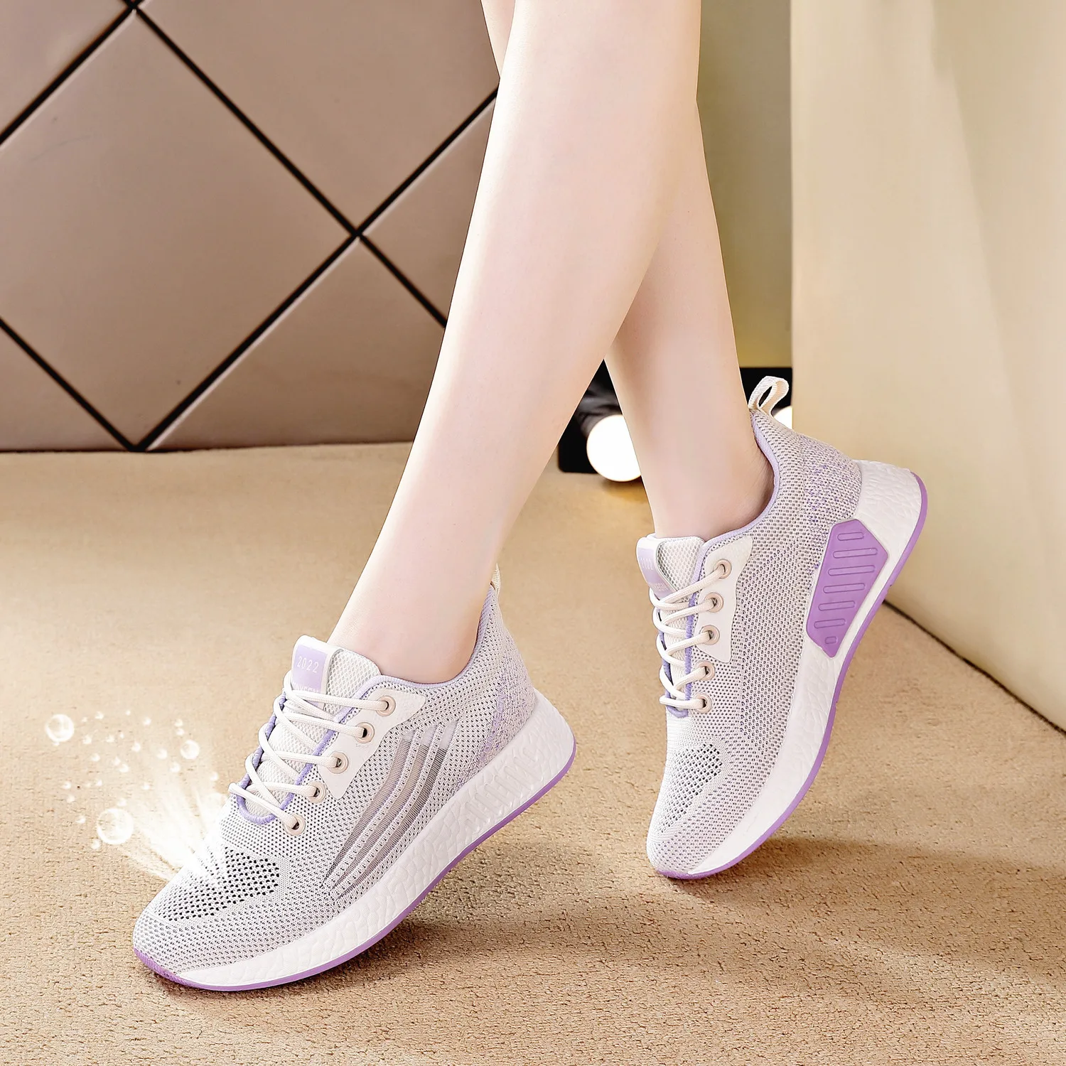 

Summer Mesh Women's Shoes 2022 Fashion Hollow Flat Women Sneakers Zapatos De Mujer Outdoor Running Shoes Ladies Flats Shoes