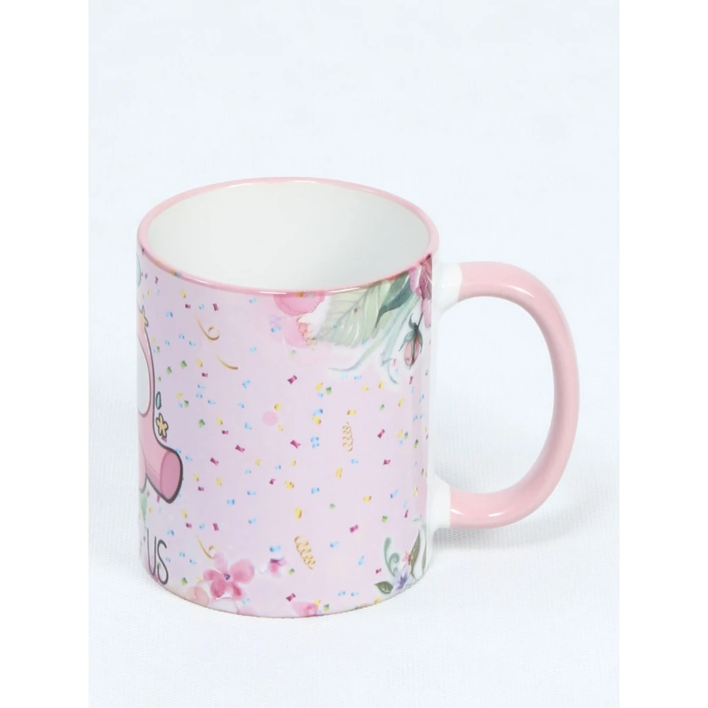 Кружка FortyFour CUPAAS2502 с принтом светло-розовый 330 мл керамика 100% | Дом и сад