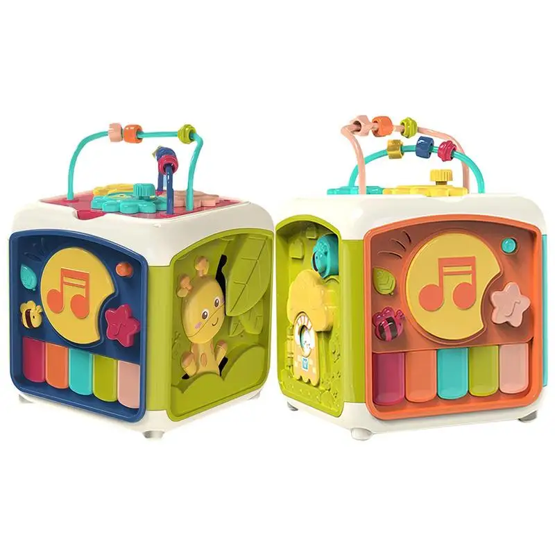 

Toddler Activity Cube Polyhedron Sensory Drum STEM Educational Toy Activity Center For Fine Motor Skills Development Kids Gift