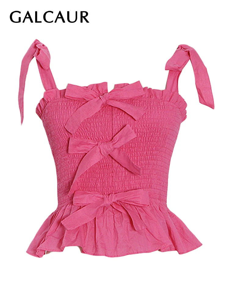 

Жилет GALCAUR женский с бантом, однотонный пикантный жилет с квадратным воротником, без рукавов, с завышенной талией, приталенный силуэт, модна...