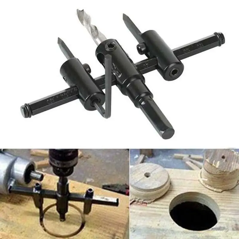 Woodworking Opener Adjustable Wood Circle Hole Cutting Diameter 30/40-300mm Saw Cutter Tool Drill Bit Drilling Alloy Cutter Head