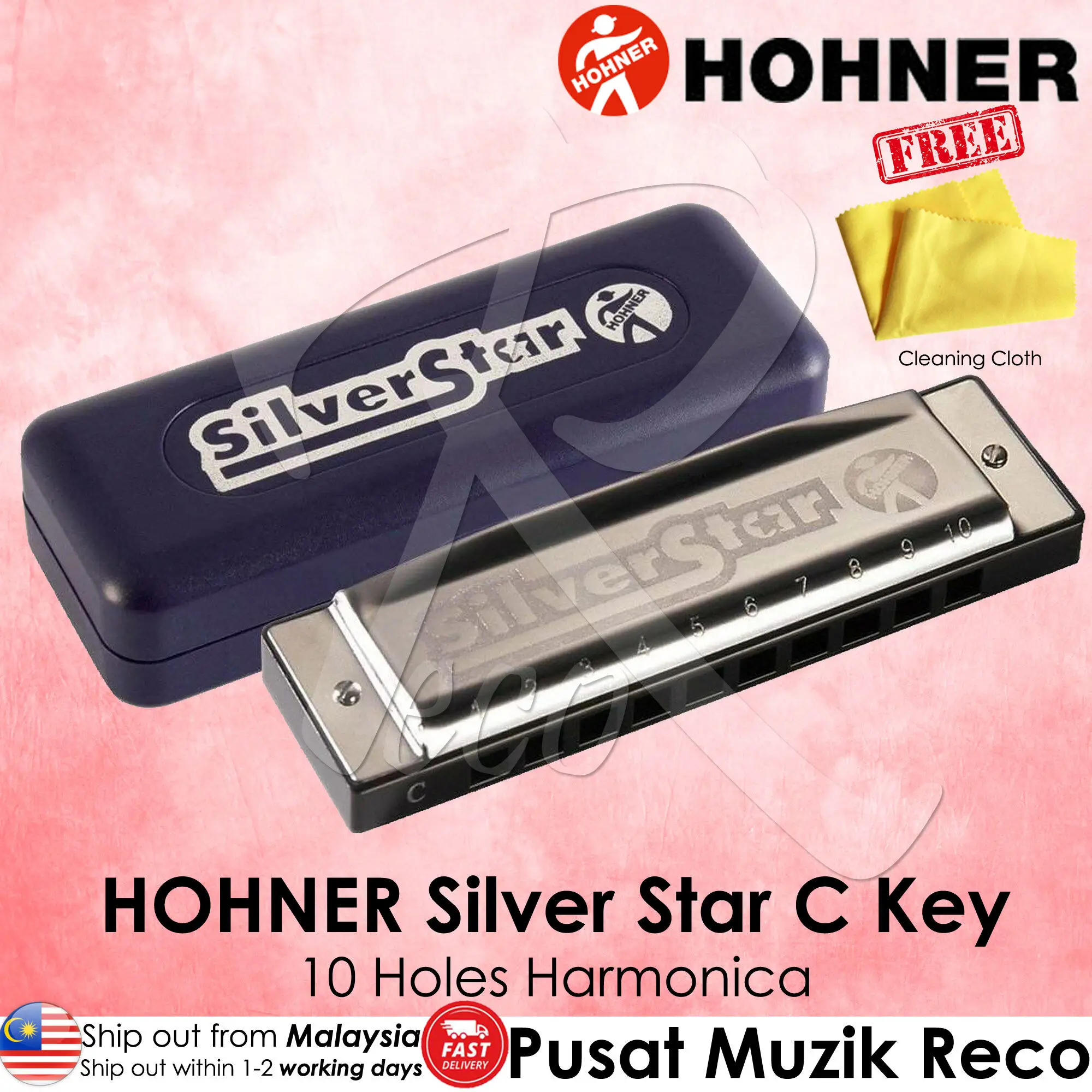 

Hohner Silver Star Harmonica 10 Holes C Key *FREE SHIPPING WEST M'SIA* 【M'sia Seller READY STOCK！SHIP OUT FAST】