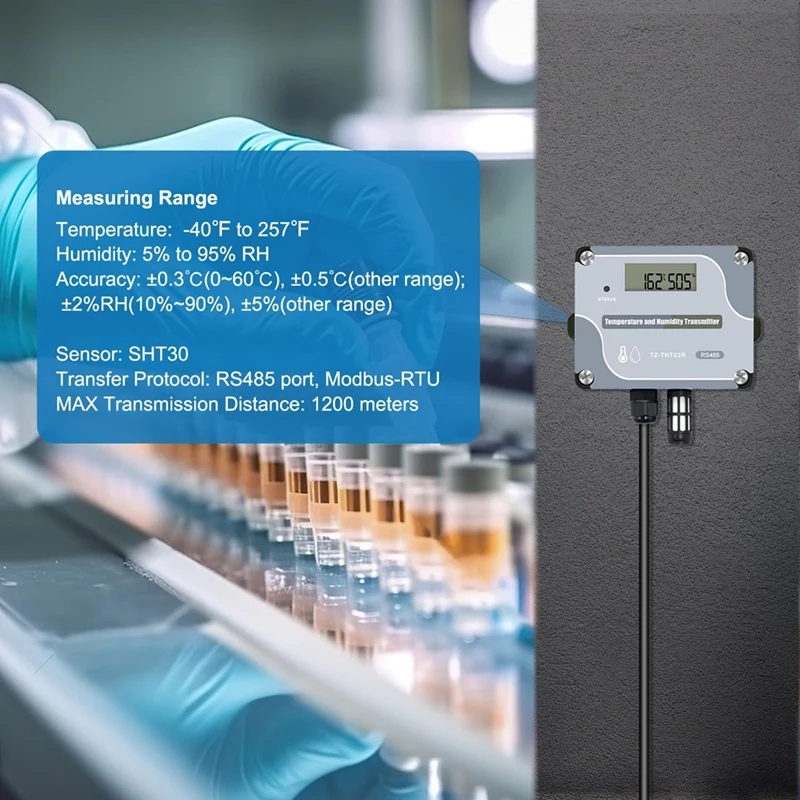 RS485 Датчик температуры и влажности Modbus RTU Цифровой промышленный датчик Настенный