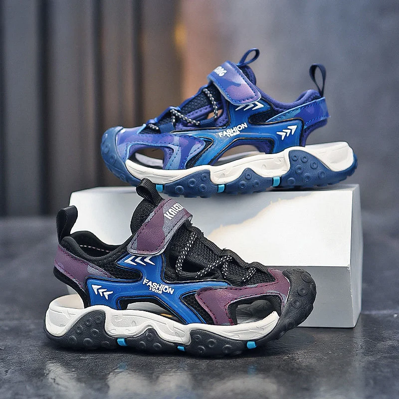 New Style Summer Kids Sandals Breathable Boys Sandals Comfortable Children Shoes Outdoor Beach Baotou Wear Resistant Sandal