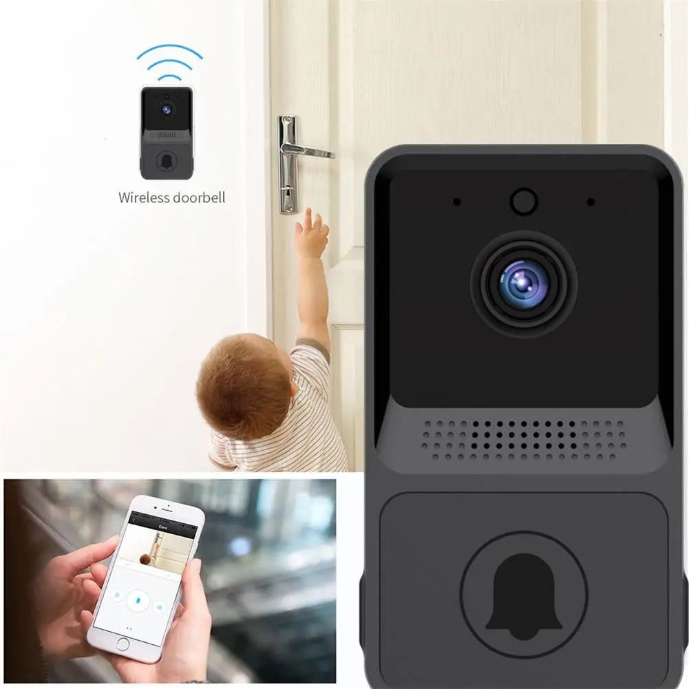 

Беспроводной дверной звонок Z20, мини-домофон с Wi-Fi, для домашней безопасности, двухсторонний звук, запись фото, длительный режим ожидания