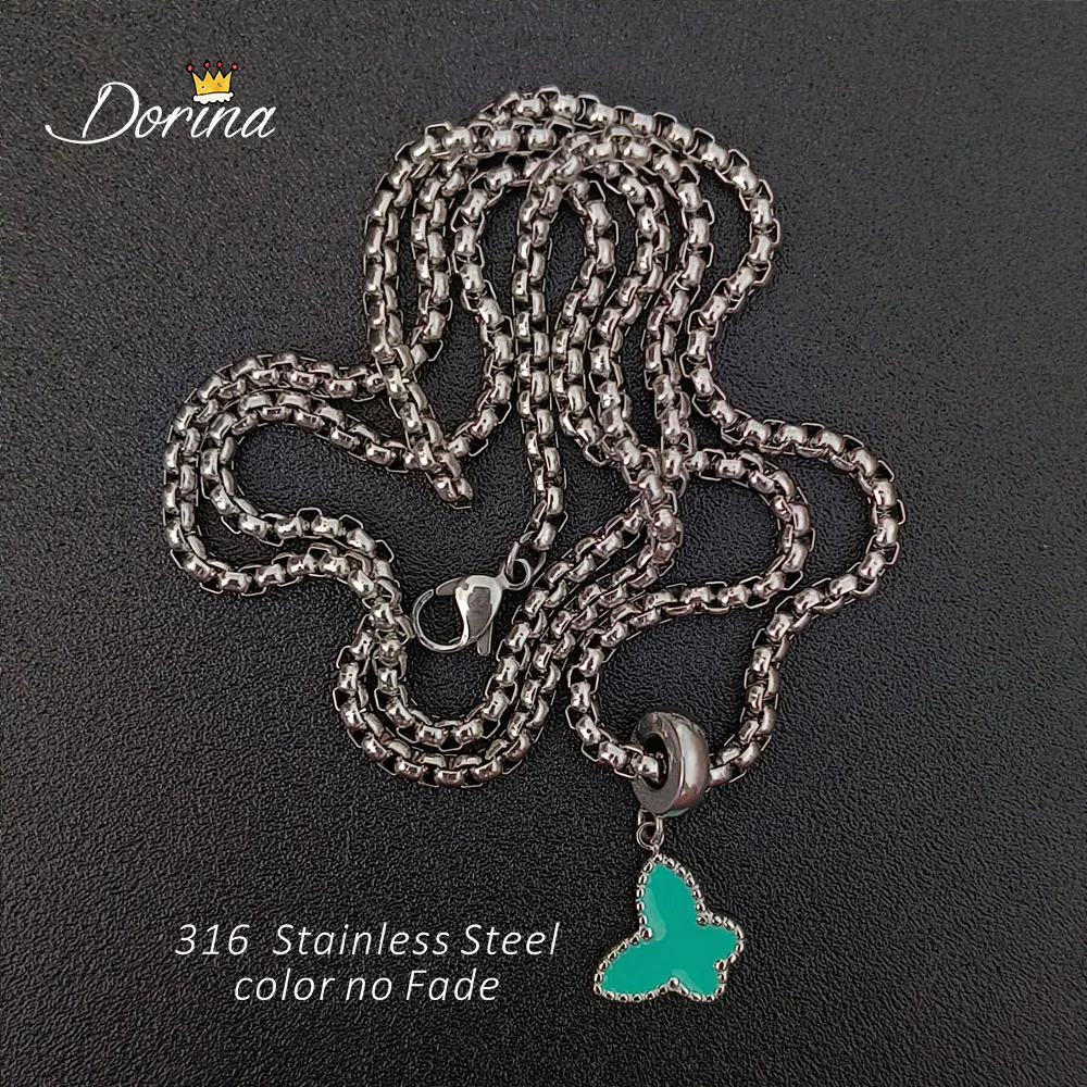 

316L Stainless Steel Silver Color Colorful Butterfly Necklaces For Women Chokers 2023 Trend Fashion Festival Party Gift Jewelry