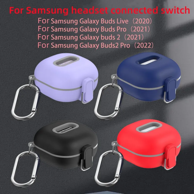 

Cover for Samsung Galaxy Buds2 Pro Buds Pro Buds 2 Upgrade Lock Buds Live Armor Protector with Lanyard Keychain for Galaxy buds2