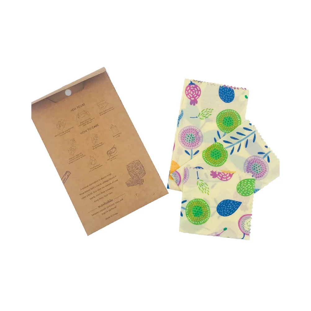 3 шт. пищевые обертки из пчелиного воска многоразовая упаковочная ткань салфетки