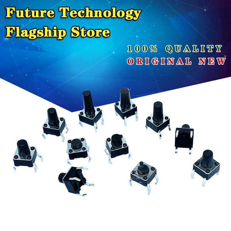 

Микропереключатель 50 шт./с, кнопка тактового выключателя, индукционная плита, 4 фута, вертикальная, 6*6*5/6/7/8/9/10/17