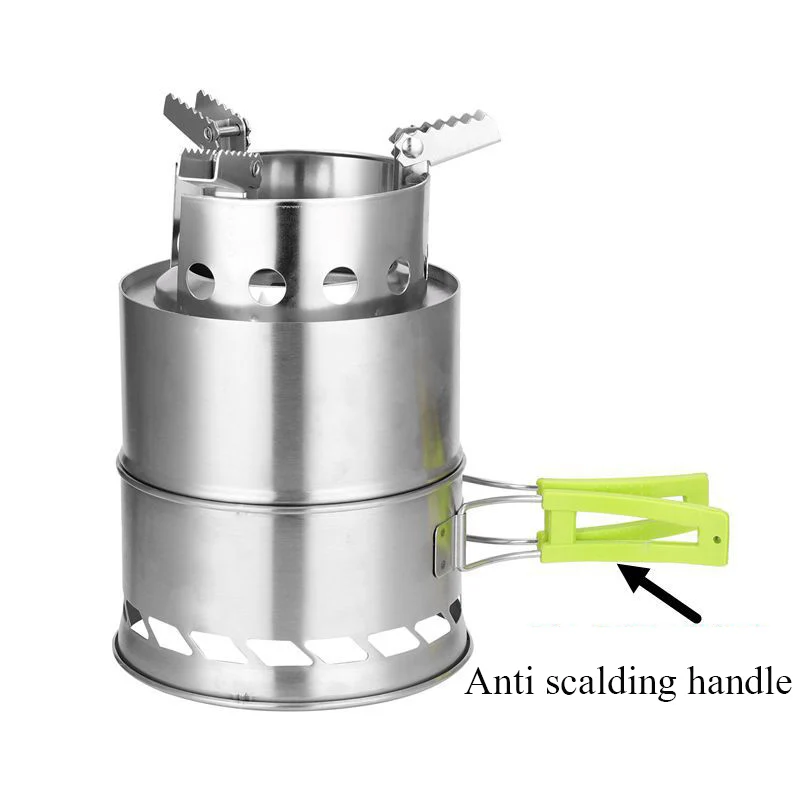 

Foldable Wood Stove Portable Match Stove Stainless Steel Outdoor Cooking Burner Picnic Camping Barbecue Travel Survival Tools