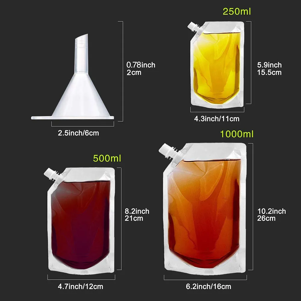 Фото Набор дорожных фляг для алкоголя Cruise Liquor Flask Kit: скрытые и многоразовые пластиковые фляги для рома, алкоголя и соков, дорожные пакеты для напитков. №3