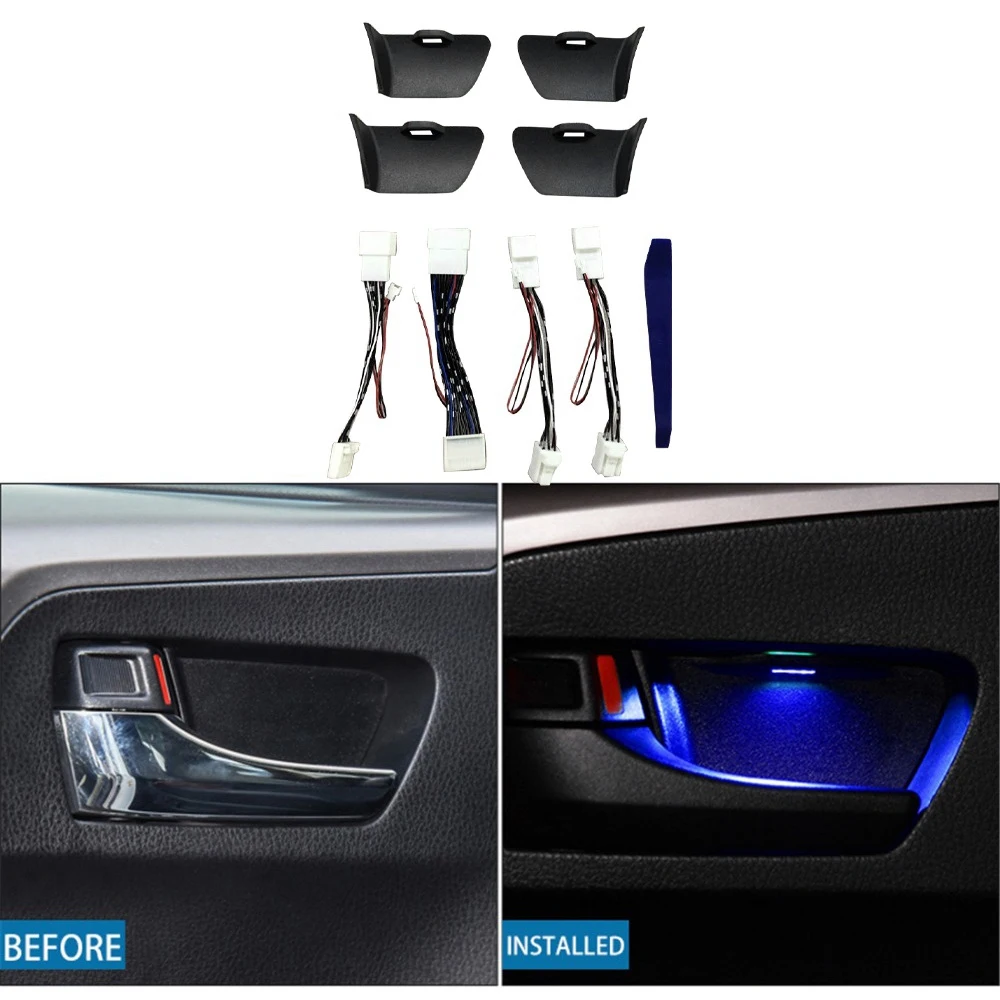 

For Toyota Highlander 2015-2021 Door Bowl Armrest Atmosphere Light Interior LED Blue Door Bowl Handle Frame Light