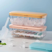 easy press type ice maker silicone ice cube tray making mold storage box lid trays bar kitchen square cubic container box