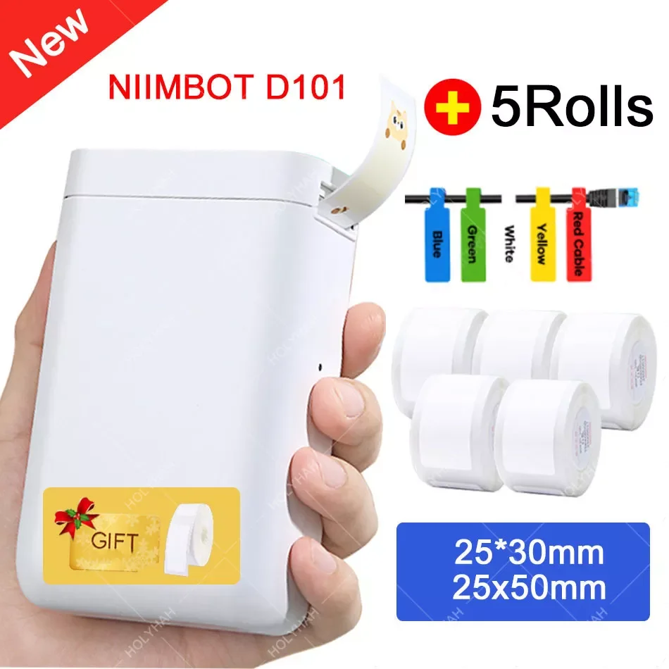 

NiiMbot D101 Portable Label Maker Wireless Label Printer Tape for Phone Tablet Easy to Use Office Home Organization D11 Plus
