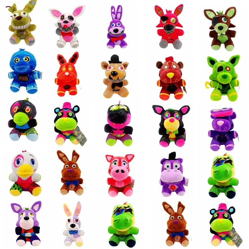 Full set of 1-8 generation FNAF Plush Toys Doll Game Animals Bear Rabbit Foxy Plush Doll Soft Stuffed Toys for Children Kids