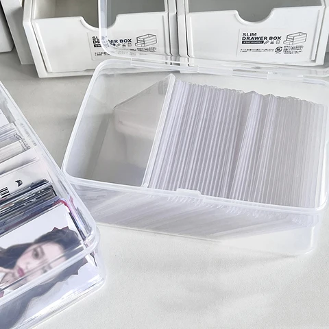 3-дюймовый ящик для хранения фотокарт, прозрачные наклейки, Корея, Idol держатель для карт, настольный органайзер для хранения, коробка для классификации, канцелярские принадлежности