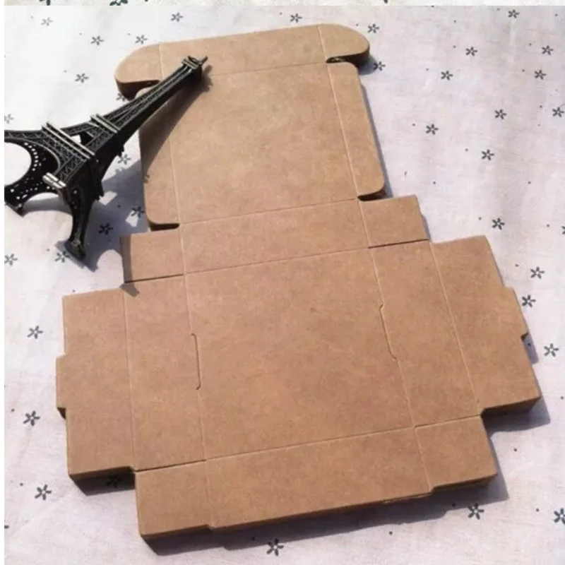 Оптовая продажа 50 шт. натуральная коричневая упаковочная коробка из крафт-бумаги