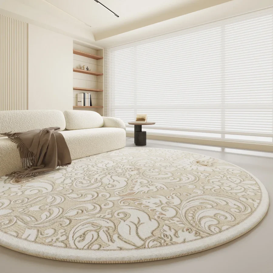 Французский круглый ковер для гостиной кремовый ветер простой рабочий стол