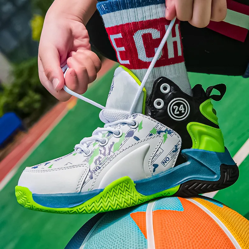 Professional Anti-Shock High-top Kids Basketball Shoes Breathable Comfortable Children's Sneakers Non-slip Sports Shoes For Boys
