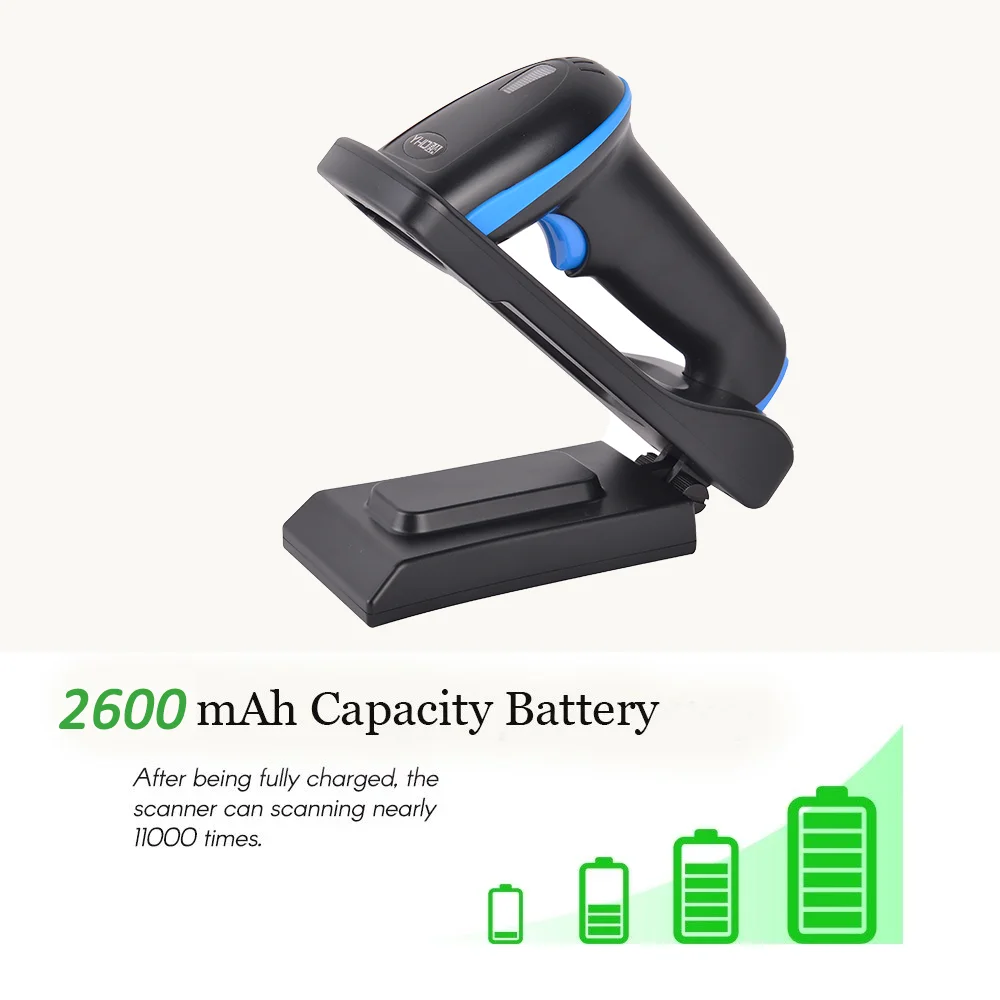 Фото YHD-5800DB 2D-считыватель Qr-кодов Hands-Free Беспроводной Bluetooth-прочный сканер штрих-кода с зарядной базой №3