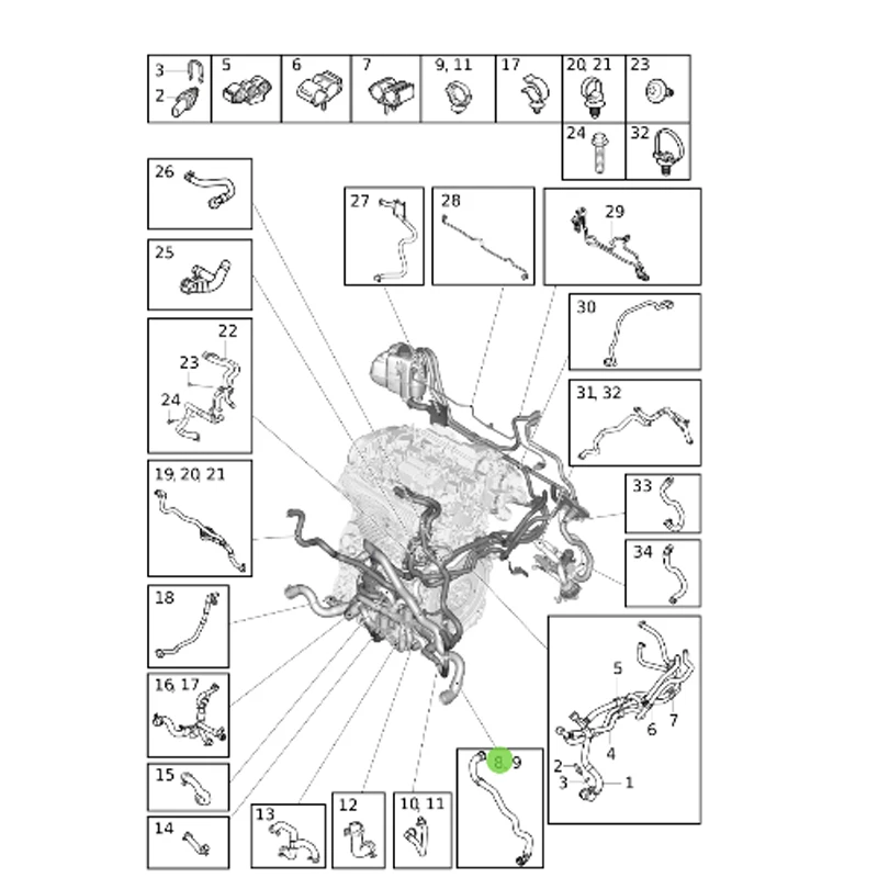 32339122 водопроводные трубы XC 60 /XC 90 /S9 0