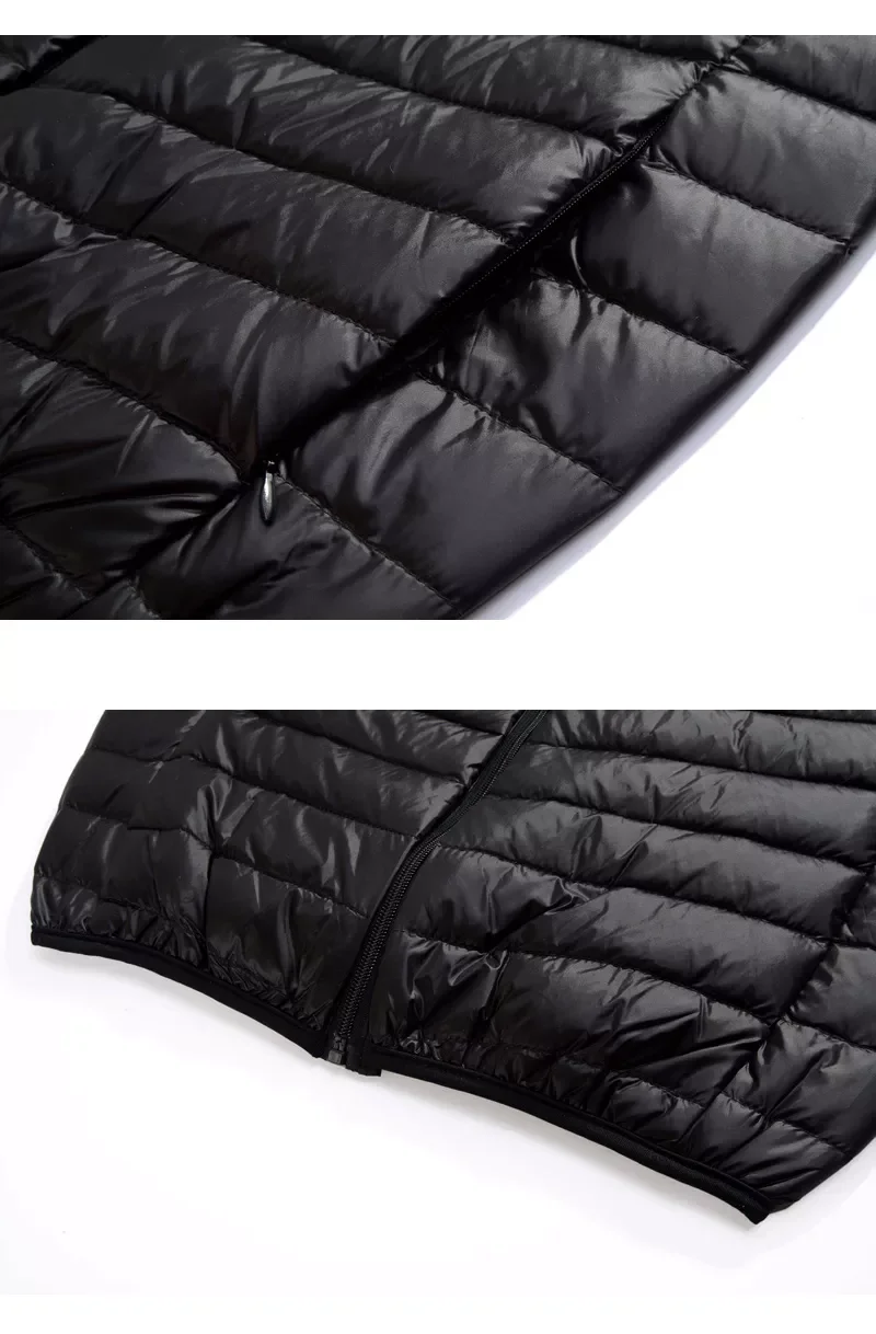 New2022 Men Ultralight Thin Down Jacket White Duck Down Hooded Jackets Long Sleeve Warm Coat Parka  Portable Outwear